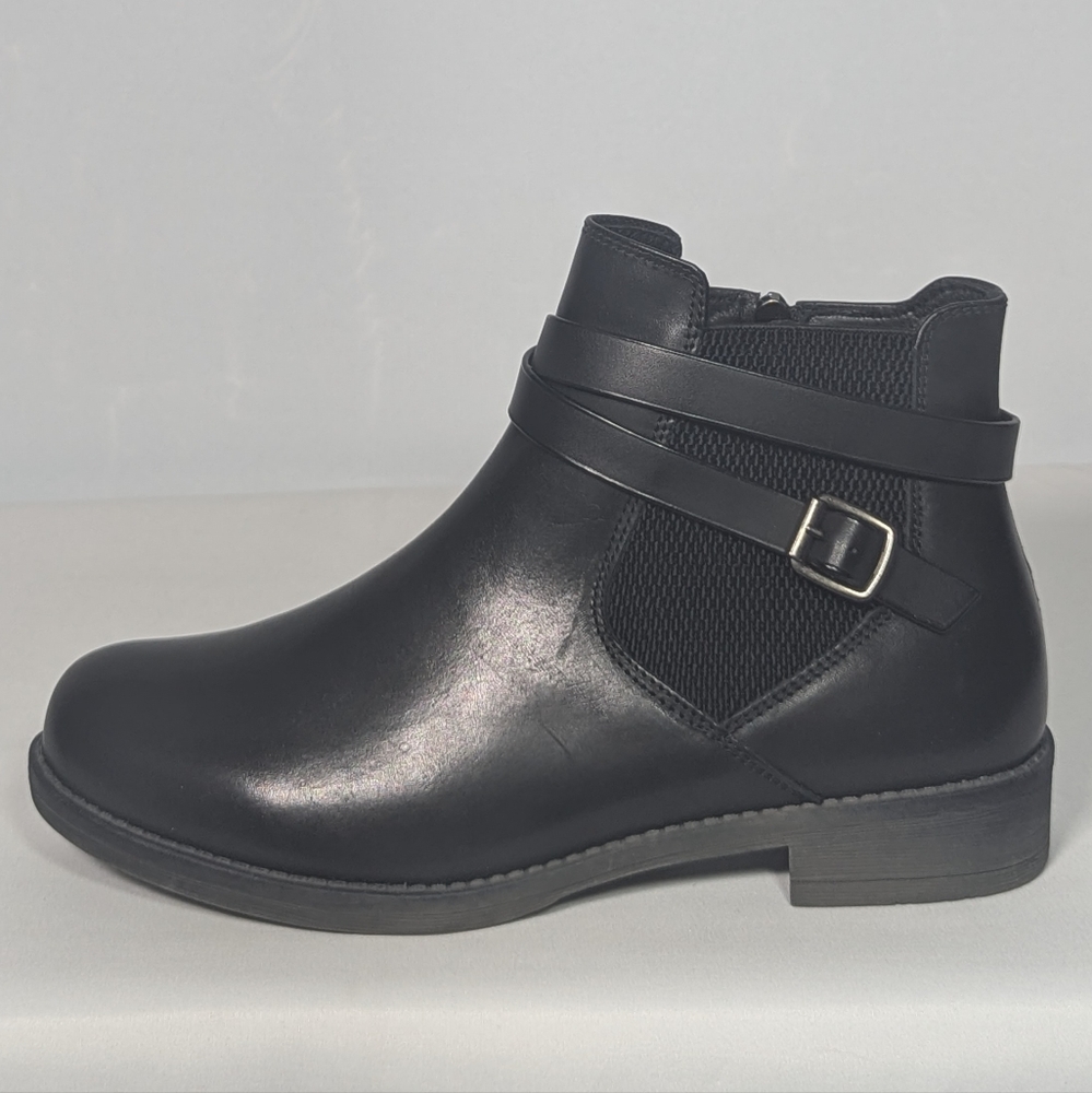 NEW Propet Womens Leather Tatum Ankle Bootie Sz 7.5 black